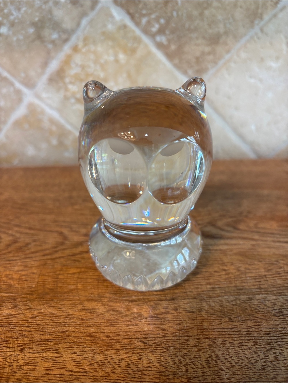 Vintage Spode Crystal Owl Figurine
